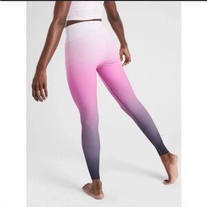 Athleta Elation High Rise 7/8 Legging Tight XS Pink/Black Ombré
